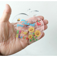 Appel acryl met tekst | Kado voor juf of meester | juffendag, afscheid, einde schooljaar.